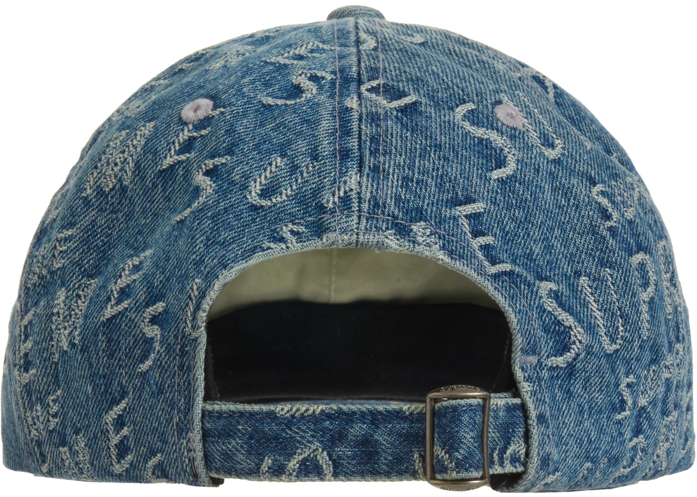 Supreme Warp Jacquard Logos Denim 6-Panel Blue - 2