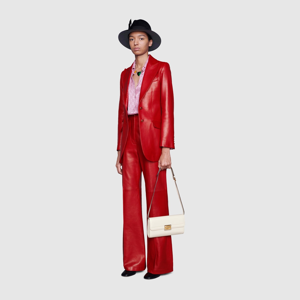 Plongé leather flare pant - 2
