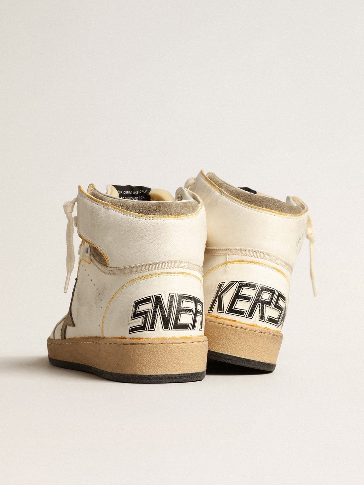 Men’s Sky-Star in white nappa leather with dove-gray suede star - 5