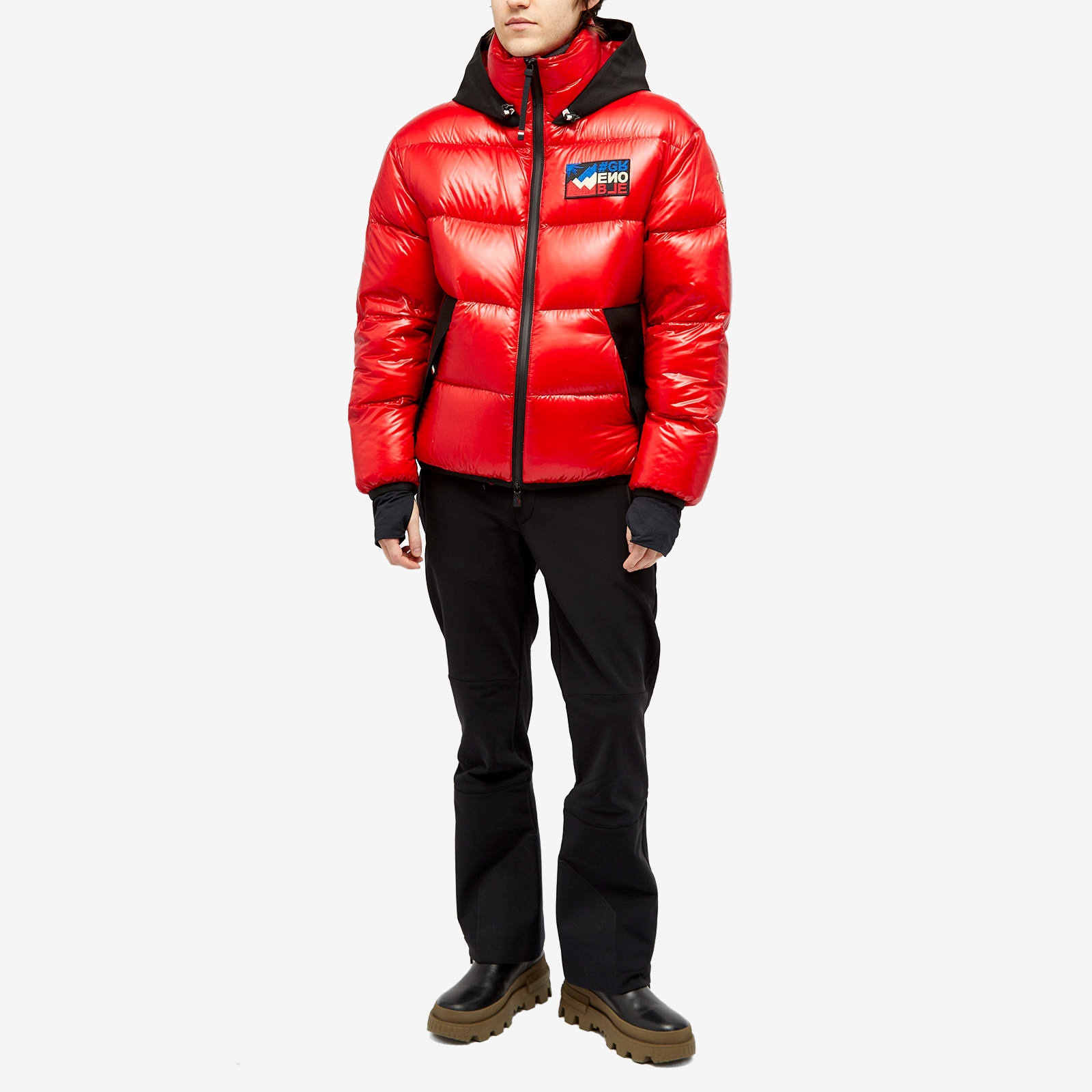 Moncler Grenoble Quilted Panelled Jersey Down Ski Jacket In Multicolor