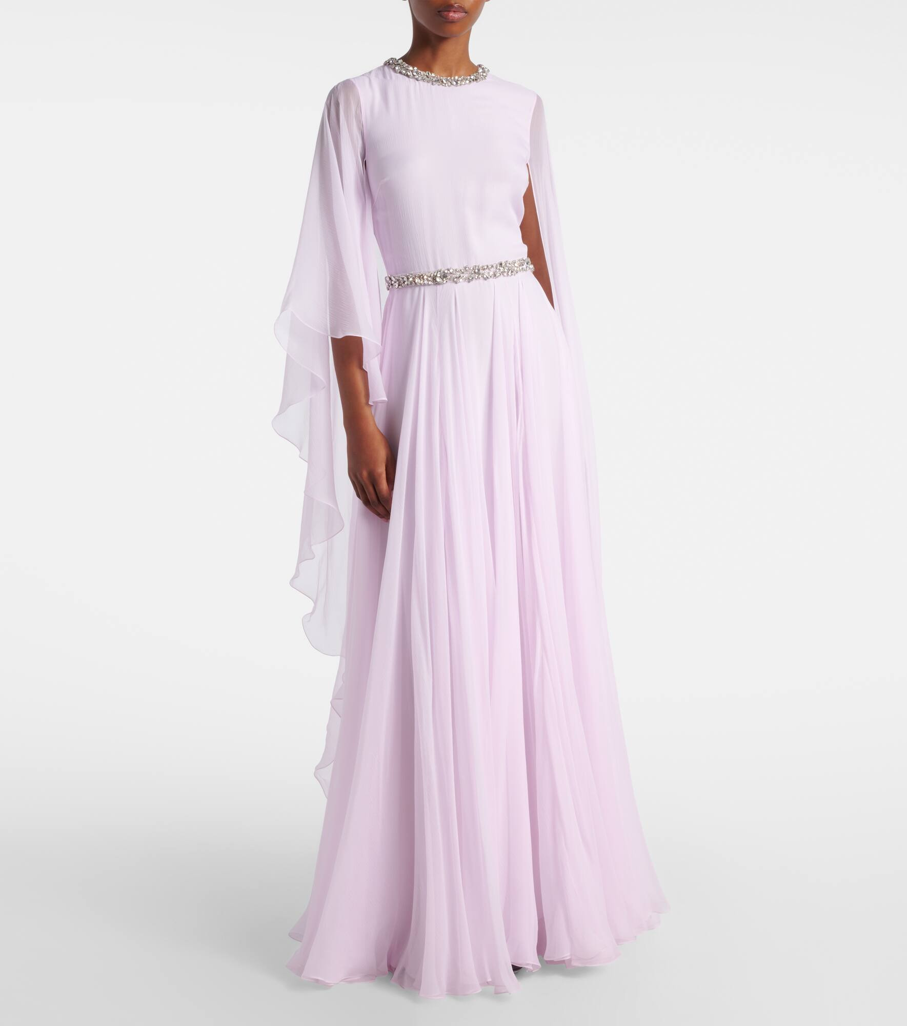 Draped shirred silk gown - 2