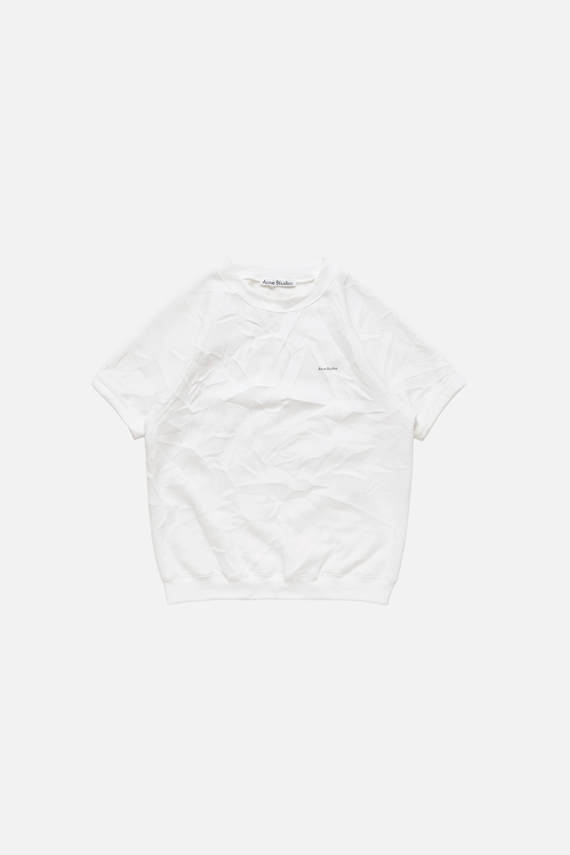 Crinkled fleece t-shirt - White - 1