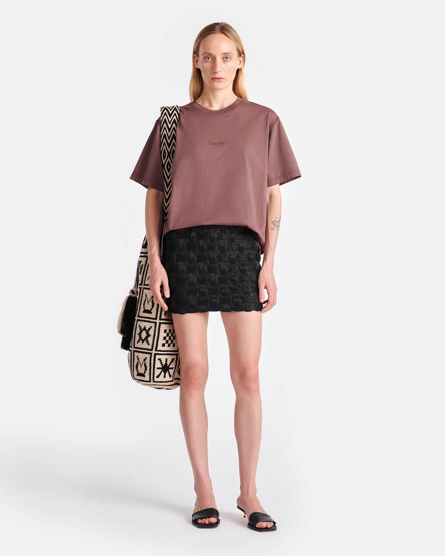 Seersucker Okobor™ Alt-Leather Mini Skirt - 2