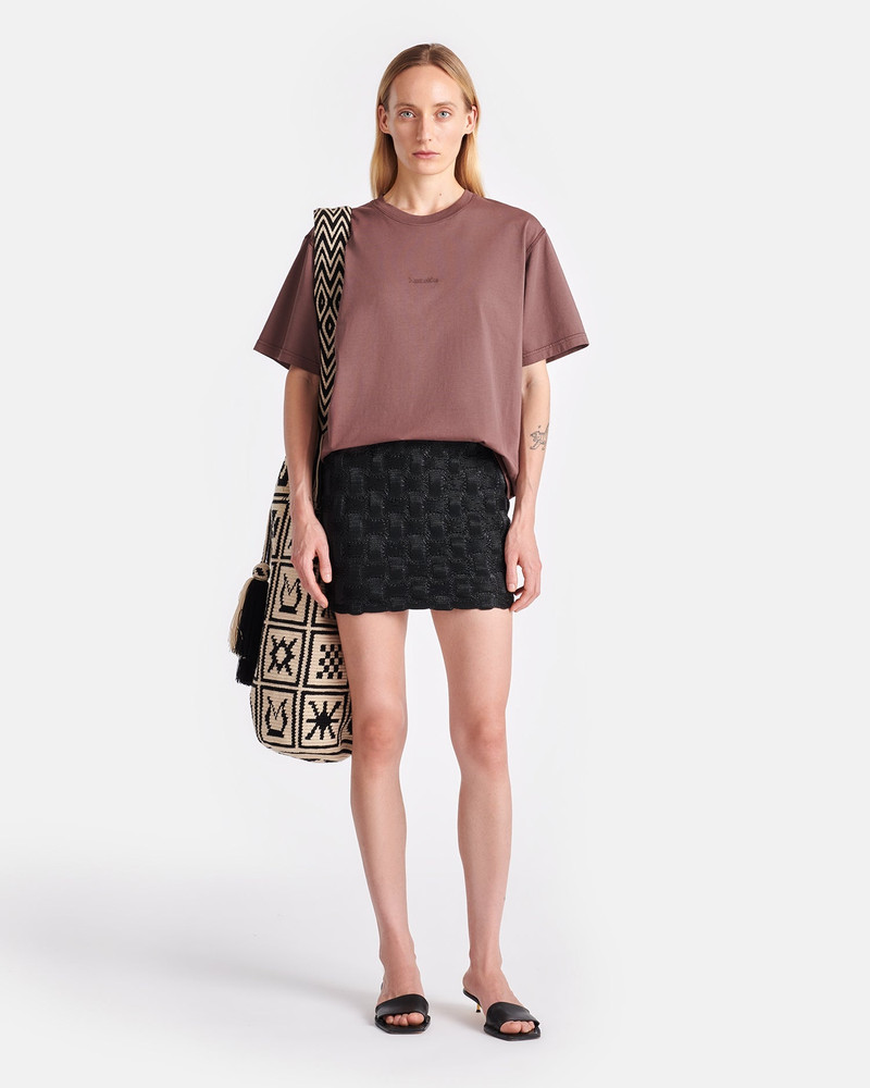 Nanushka Seersucker Okobor™ Alt-Leather Mini Skirt outlook