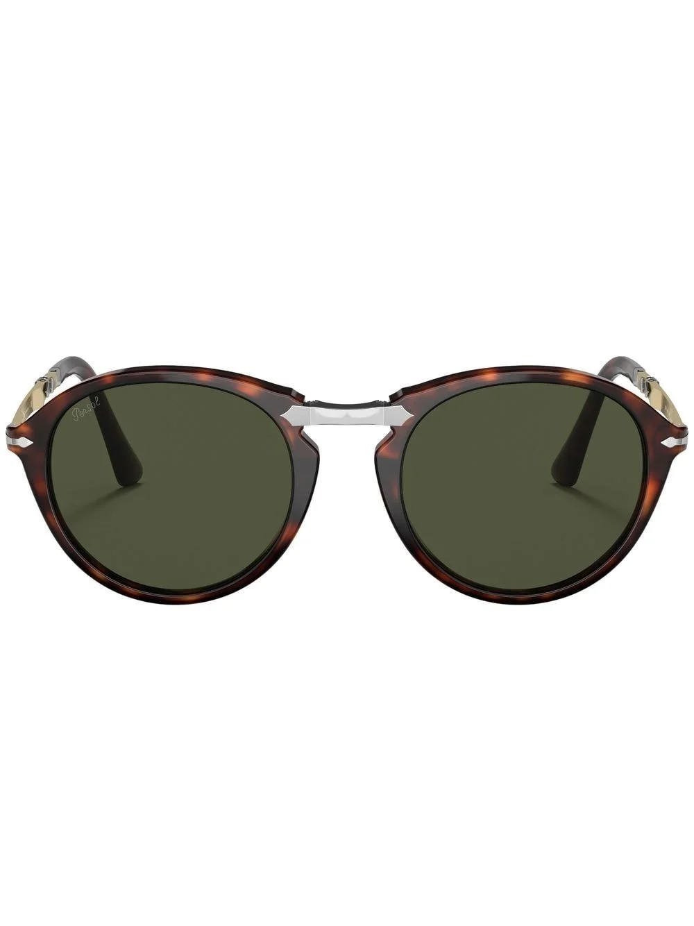 tortoiseshell-effect round-frame sunglasses - 1