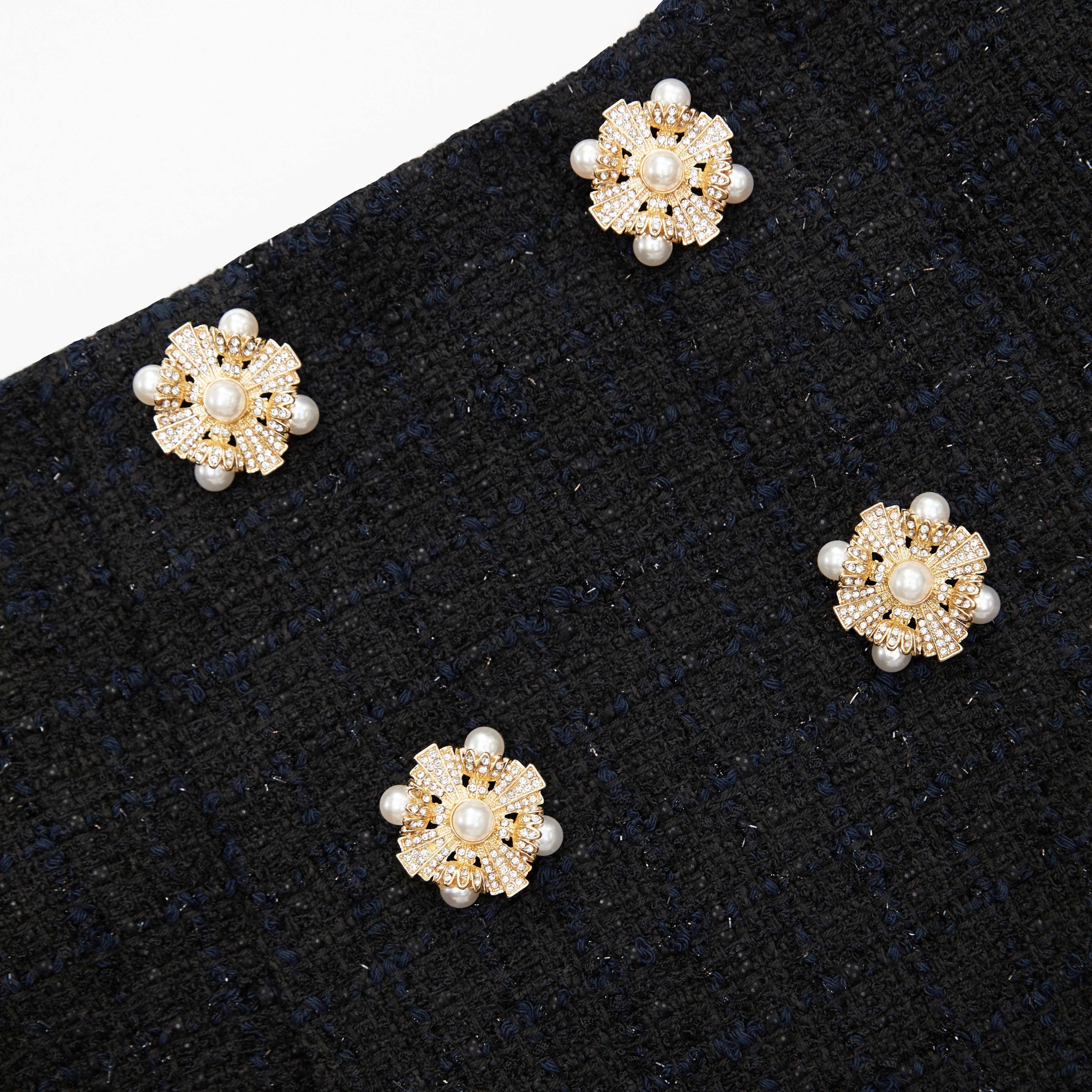 Black Boucle Mini Skirt - 5
