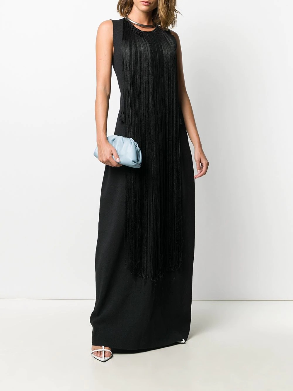 fringed detail long dress - 2