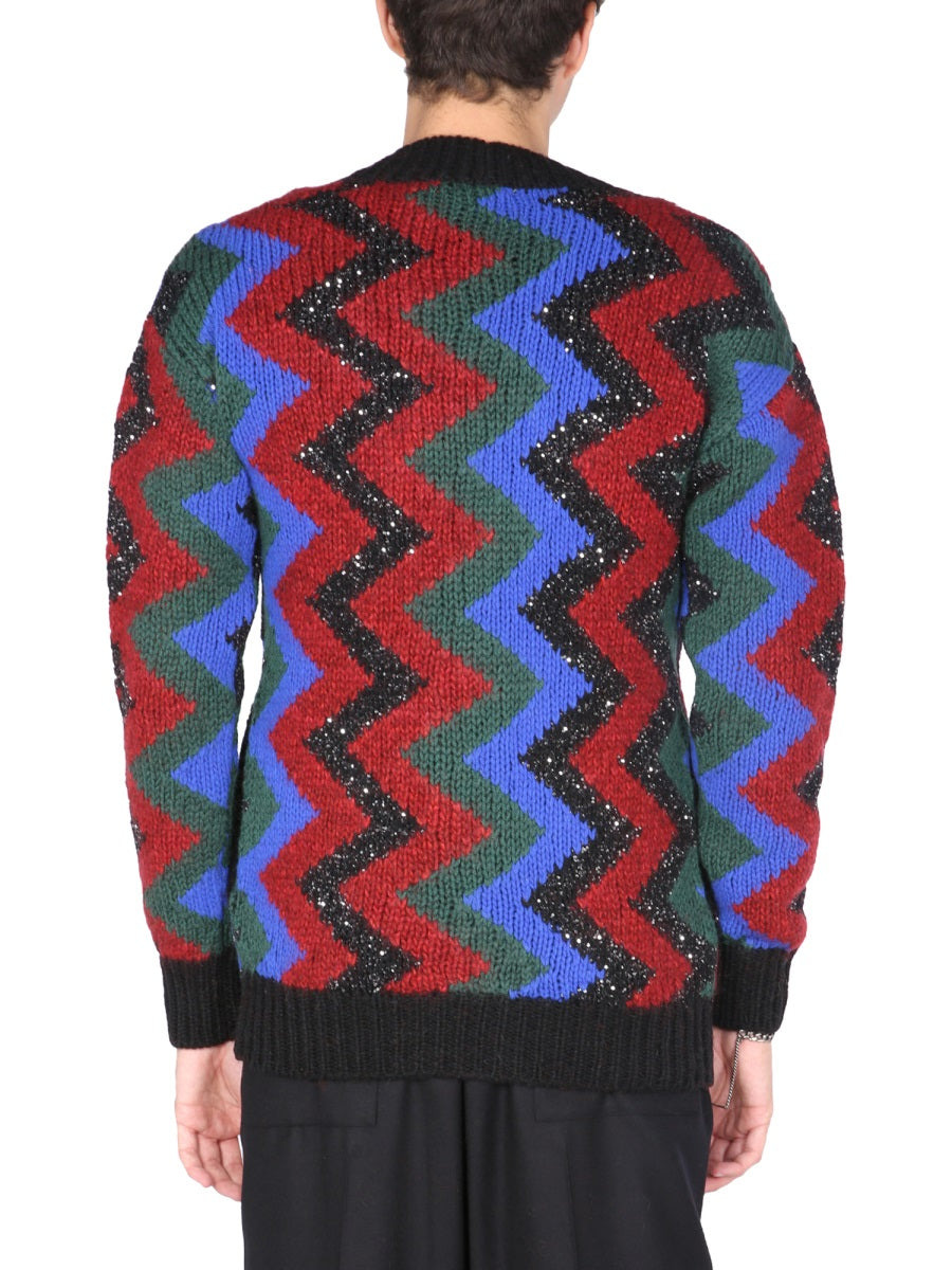 Saint Laurent Men Jacquard Cardigan - 3