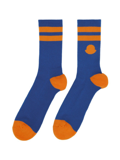 Moncler Blue & Orange Striped Socks outlook