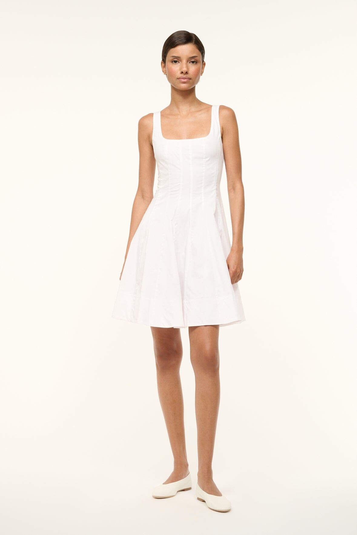 STAUD MINI WELLS DRESS WHITE - 1