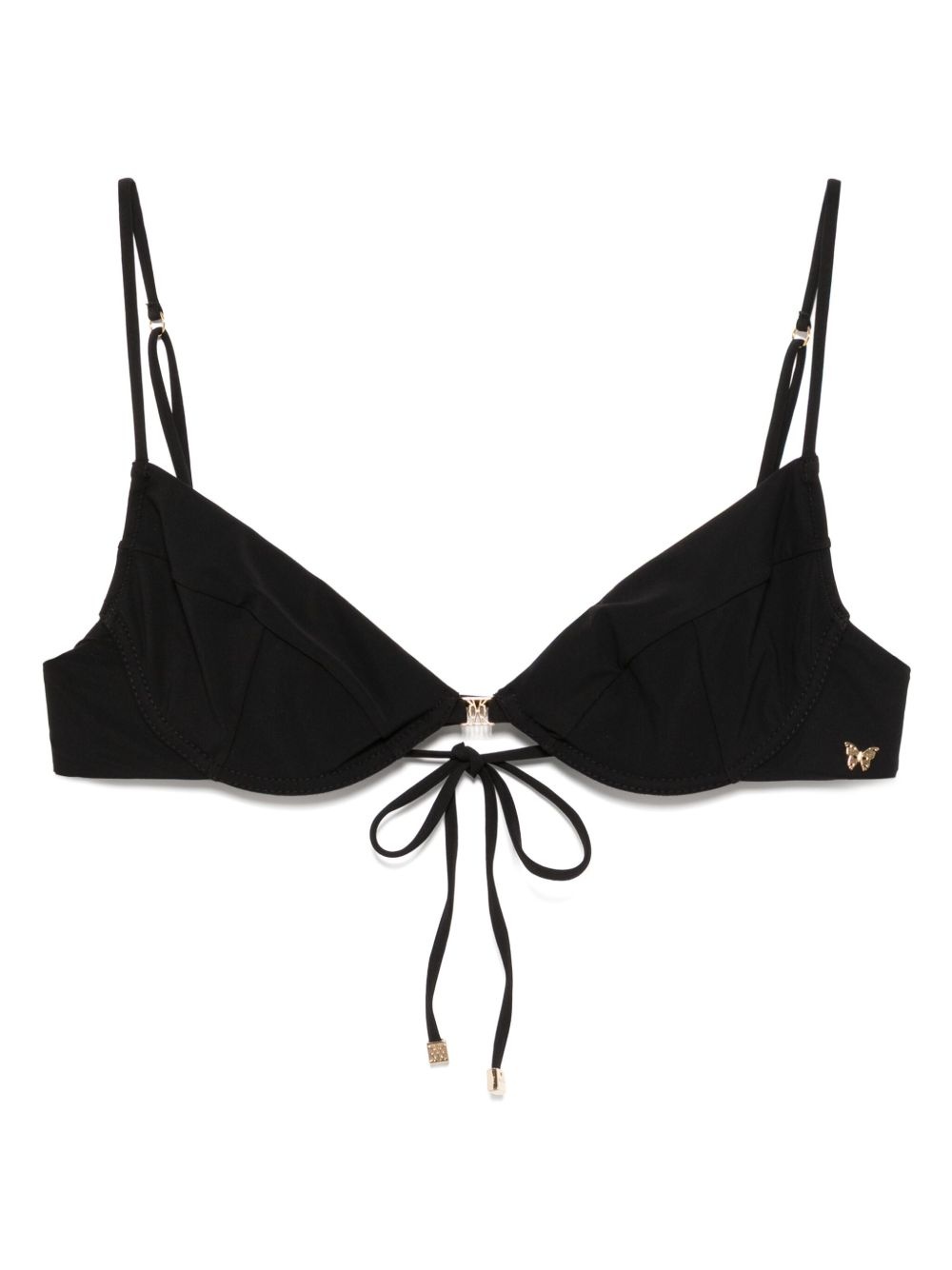 lace-up demi bikini top - 2