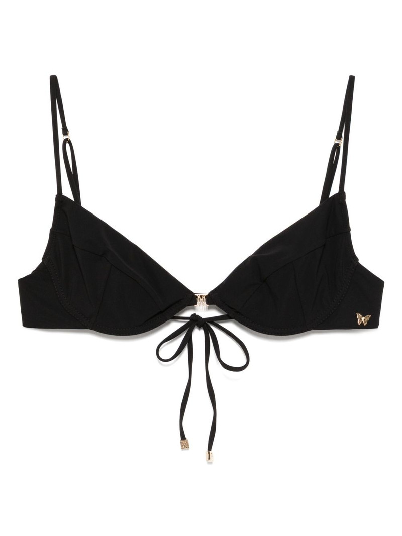 KIKI DE MONTPARNASSE lace-up demi bikini top outlook