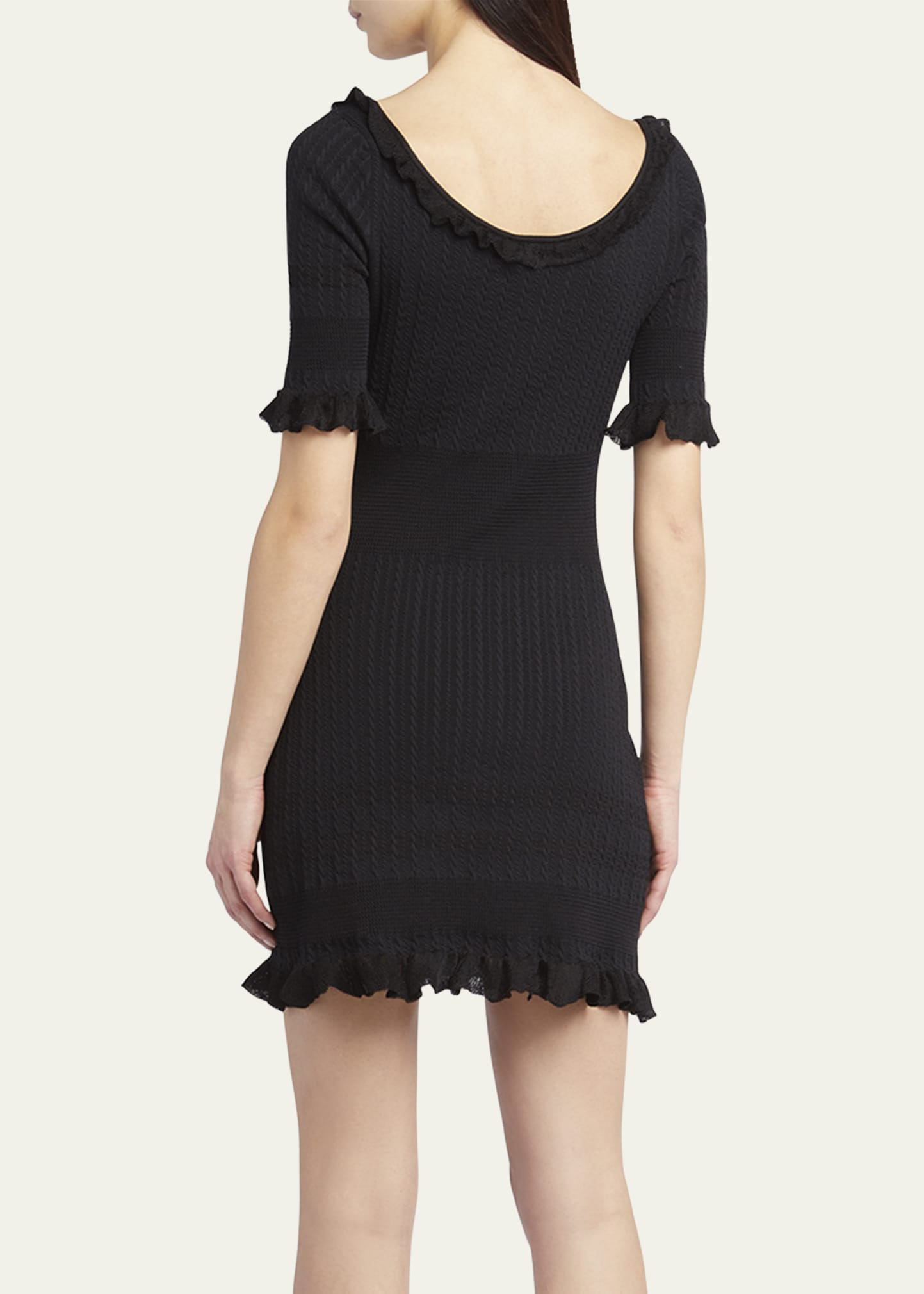 Medusa Pin-Gathered Micro Cable Mini Dress - 3