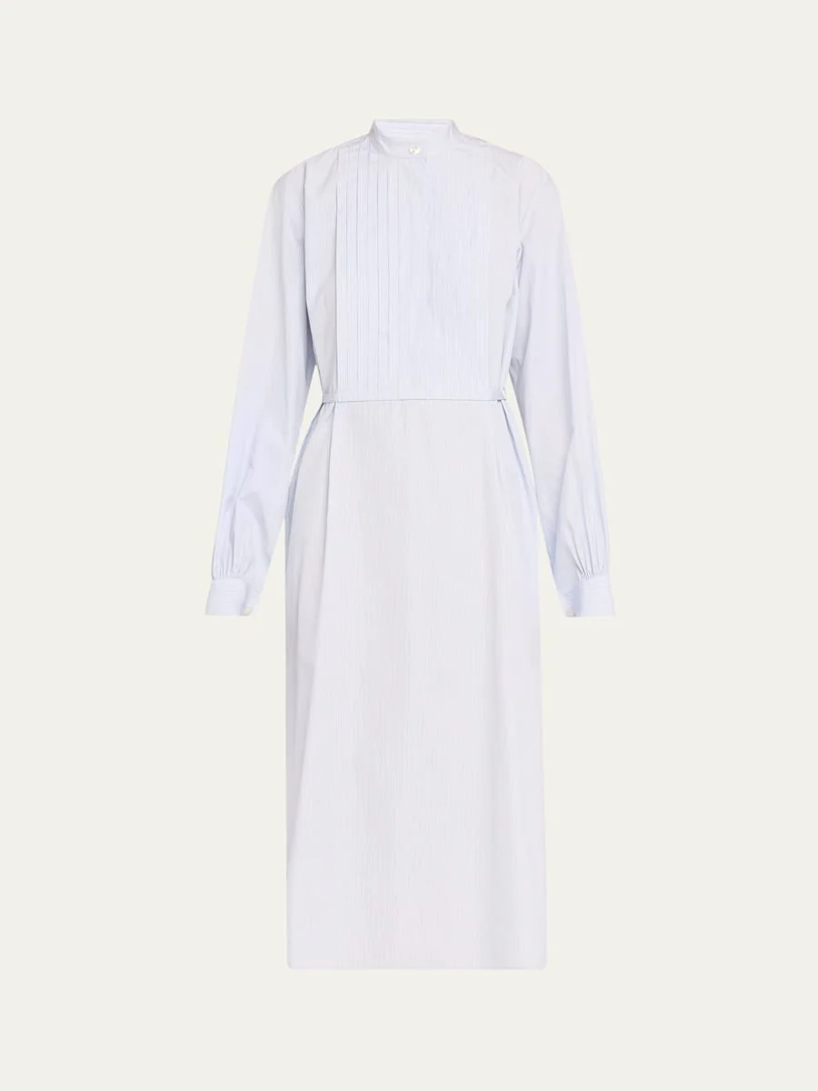 Multi Stripe Cotton Midi Shirtdress - 1