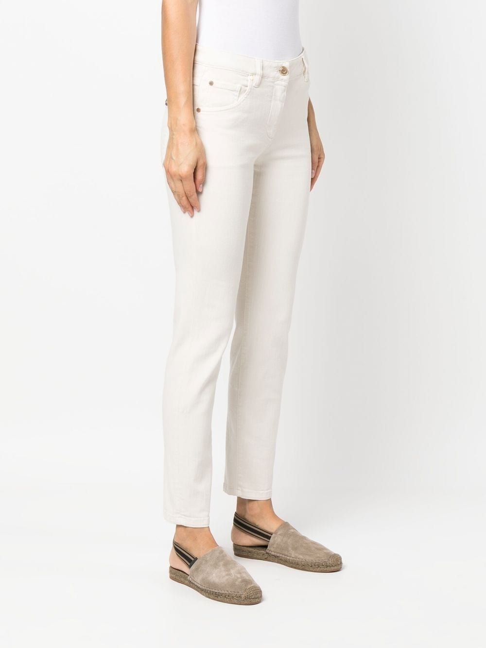 logo-patch straight-leg trousers - 3