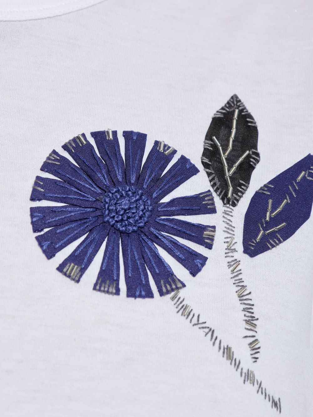 embroidered flower T-shirt - 5