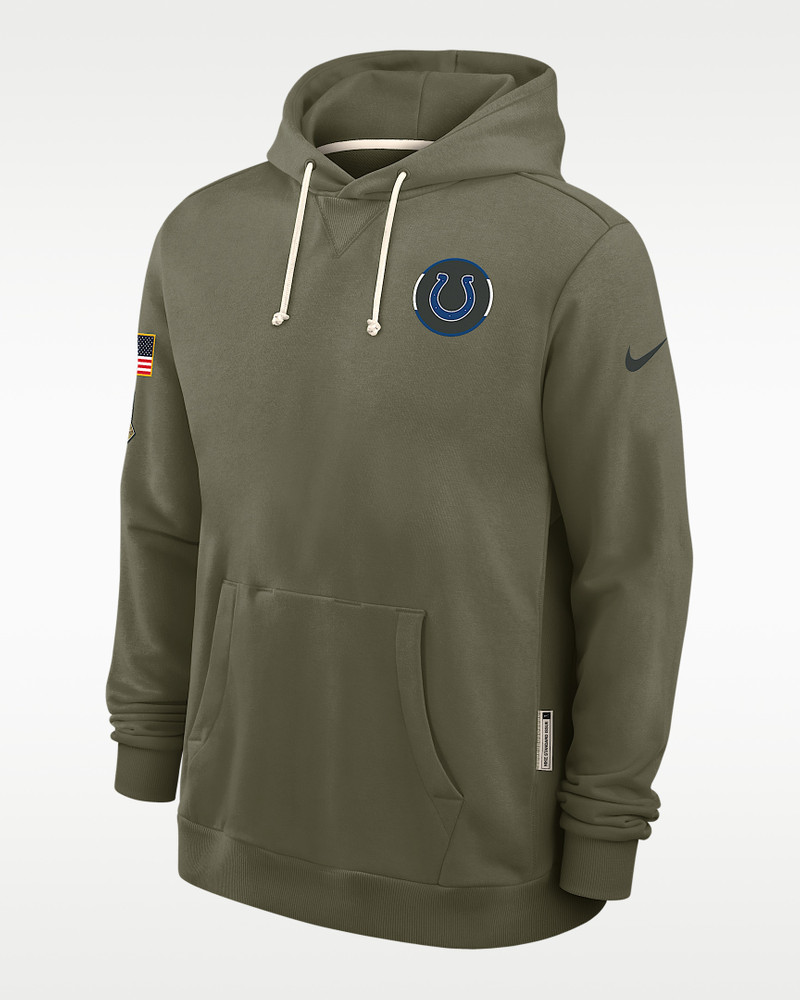 Indianapolis Colts Salute to Service Sideline Dominant Force Men's Nike Dri-FIT NFL Pullover Hoodie 1