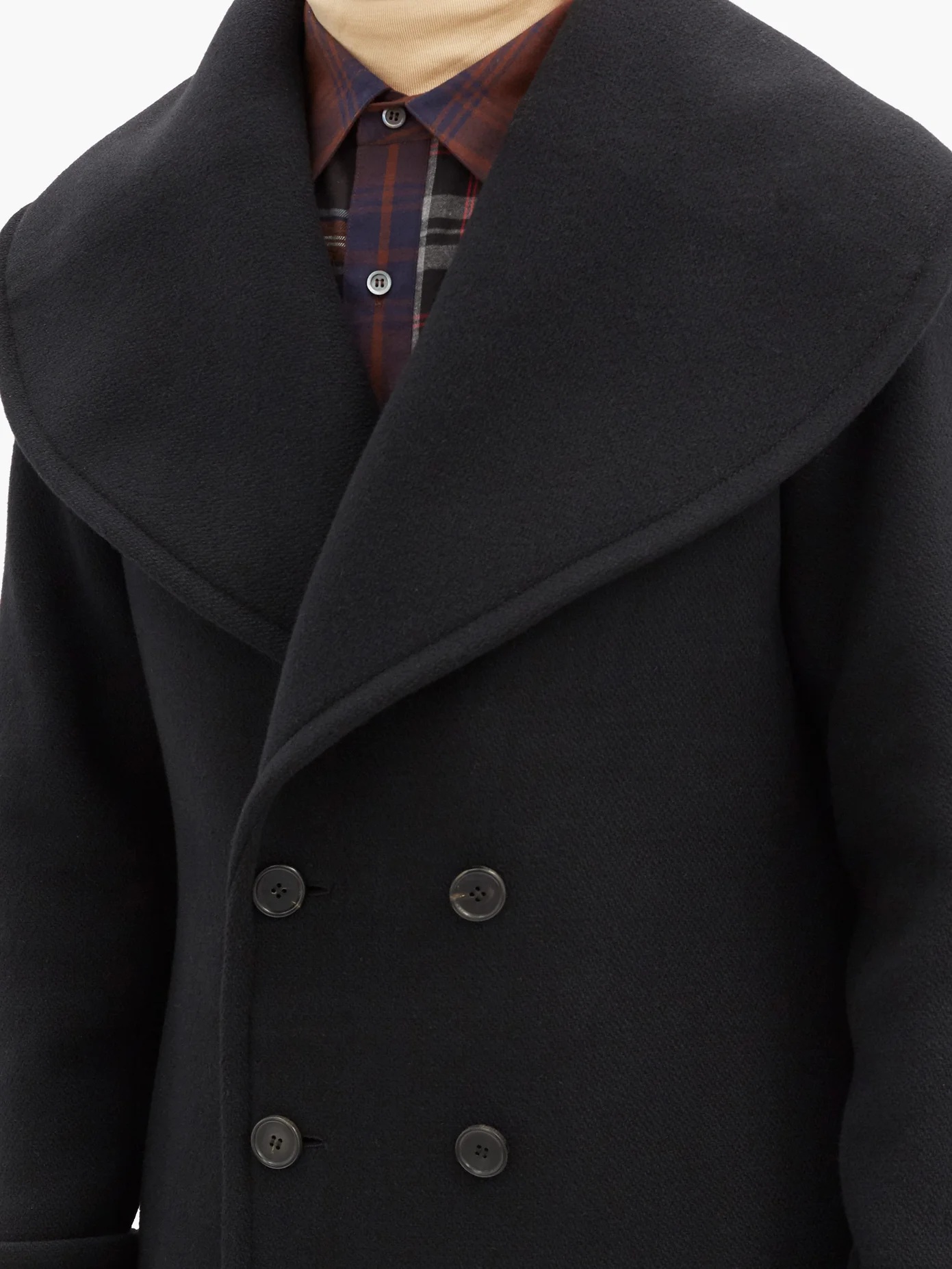 Double-breasted wool-blend overcoat - 3