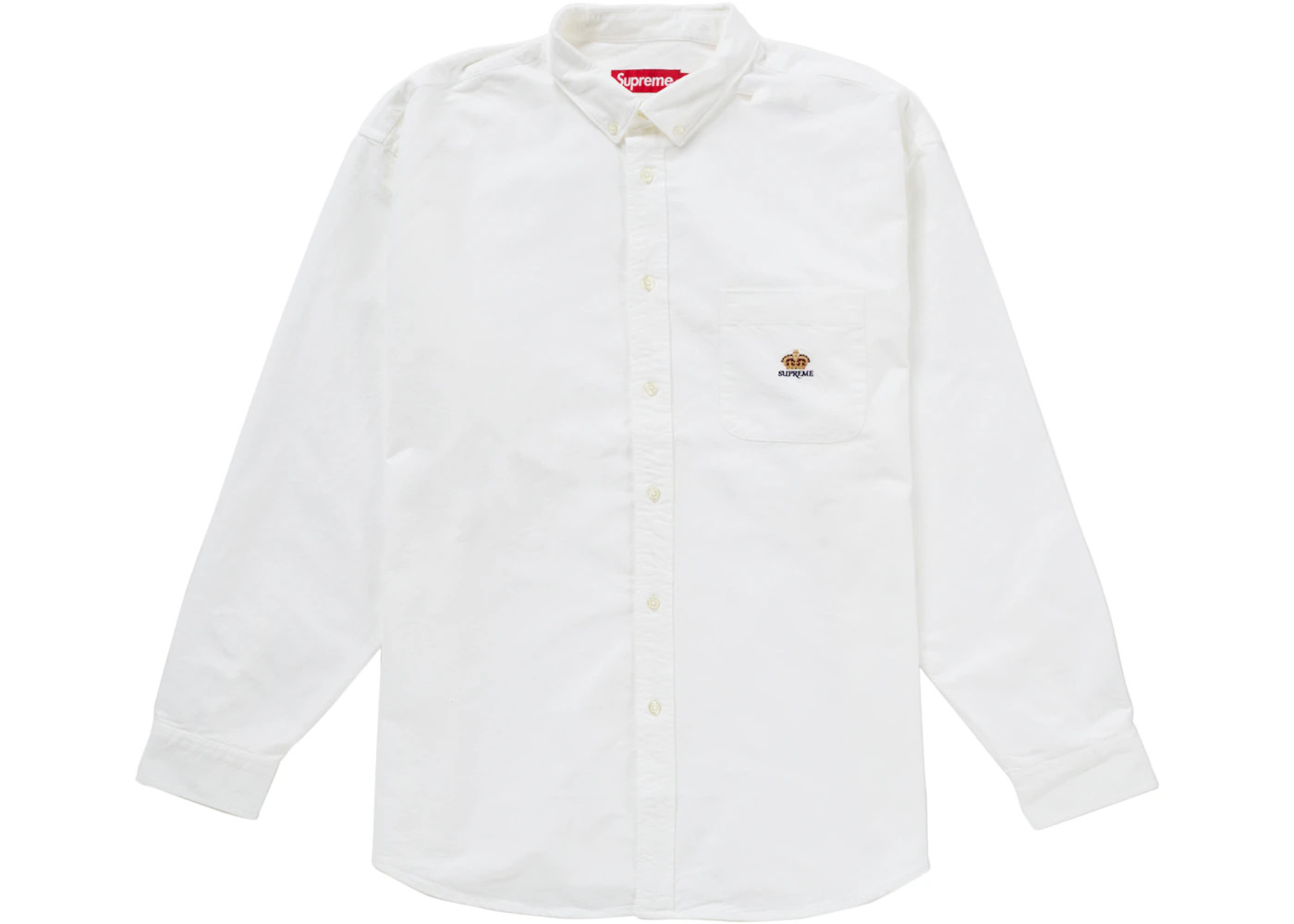 Supreme Loose Fit Flannel Oxford Shirt White - 1