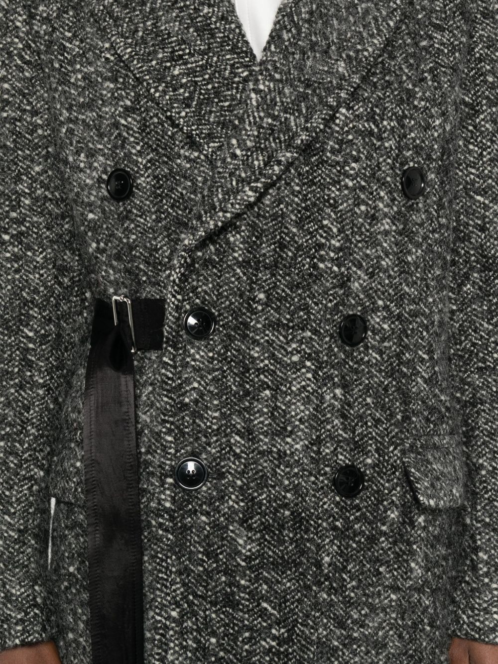 buckle-detail buttoned tweed jacket - 5