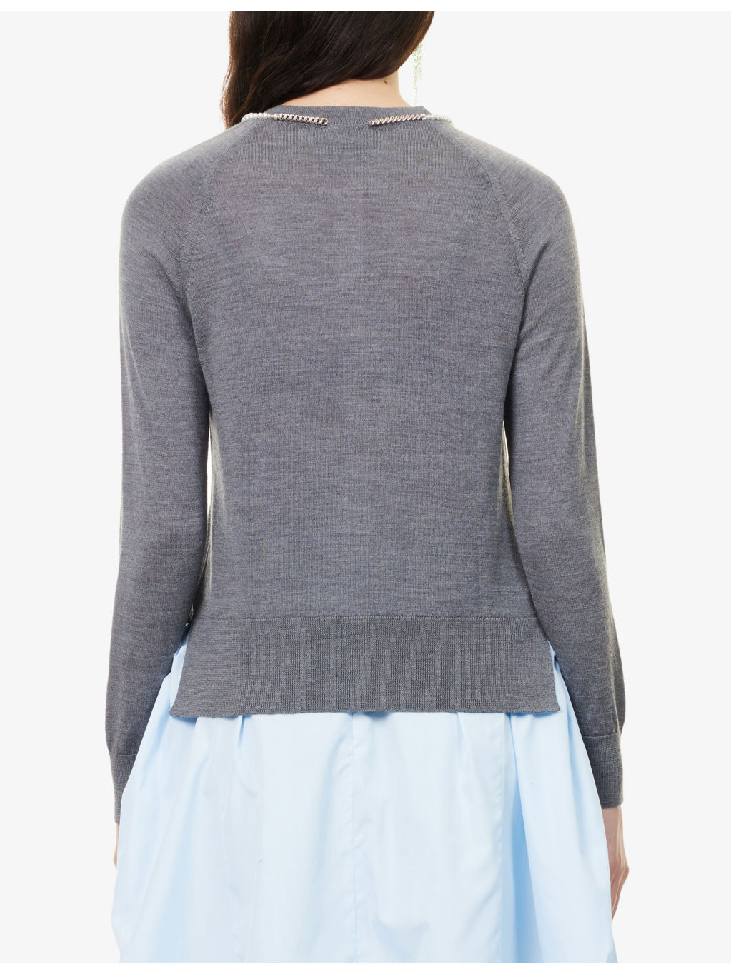 Embellished Round-Neck Wool And Silk Cardigan - 4