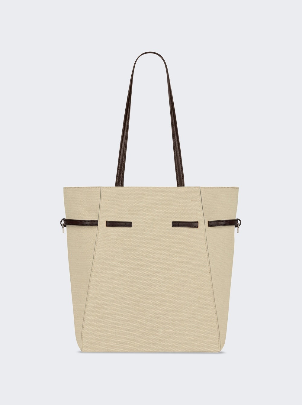 Small Voyou Leather Tote Bag Army Beige - 2