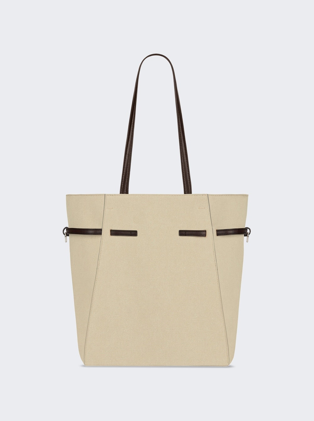 Small Voyou Leather Tote Bag Army Beige - 4