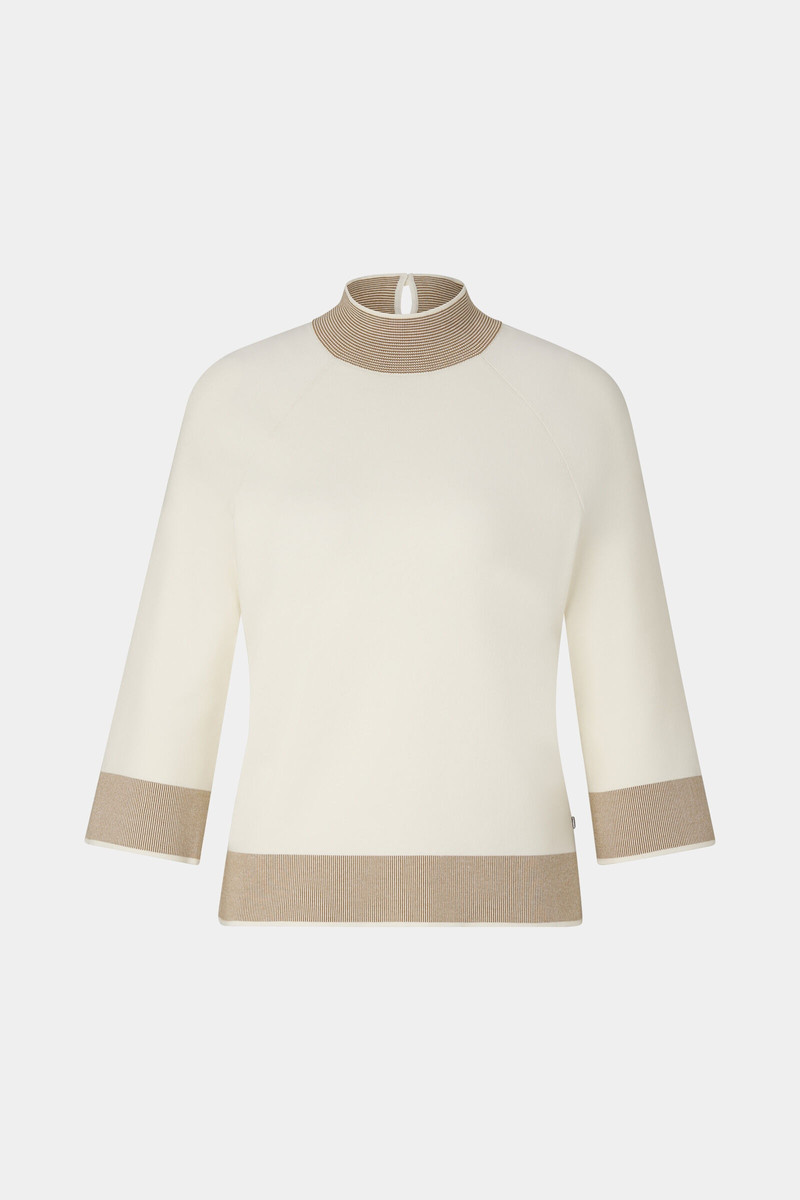 Magda sweater in Off-white/Camel 1