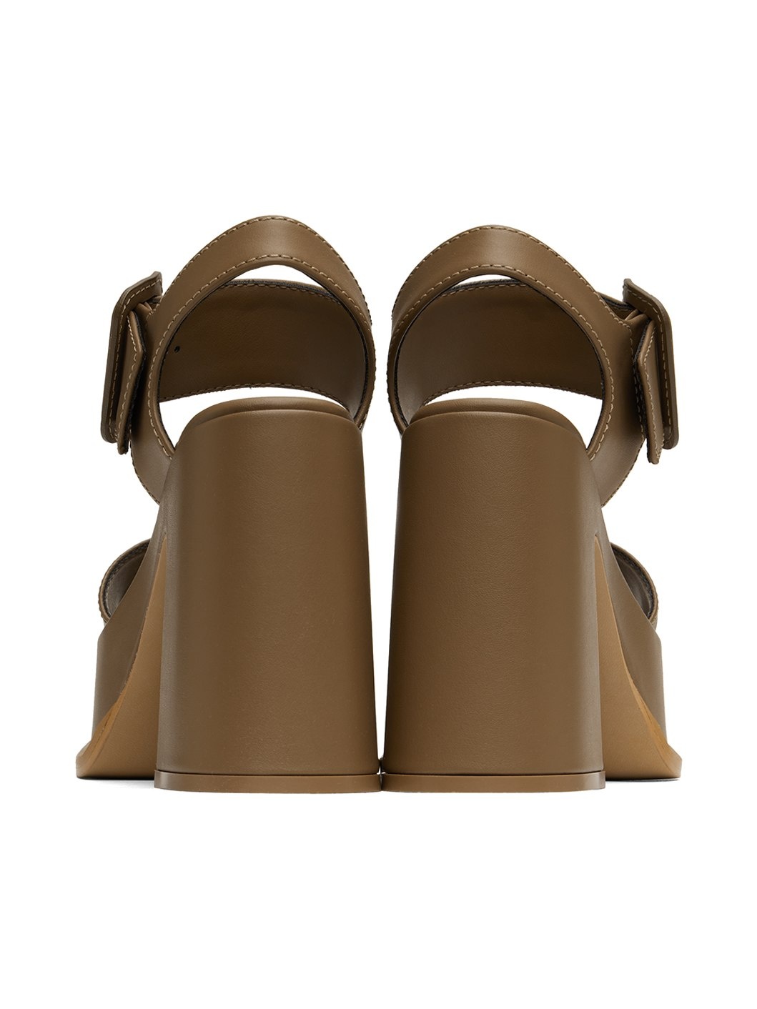 Brown Skyla Buckled Platform Heeled Sandals - 2