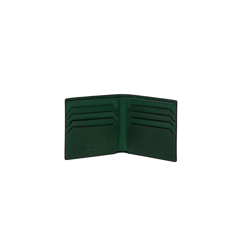 Green saffiano leather wallet 3