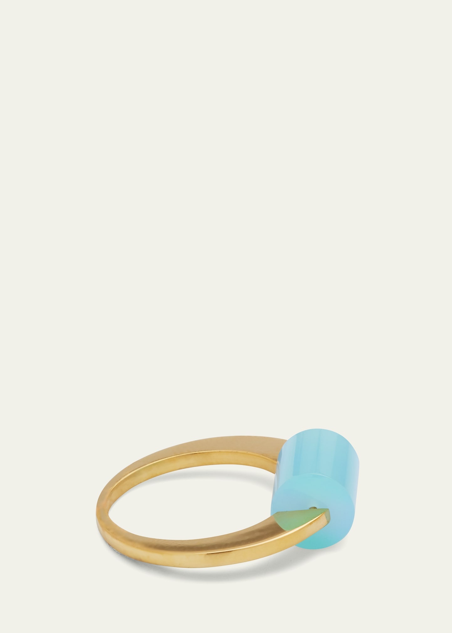 Deco Cilindro Ring with Blue Agate - 4