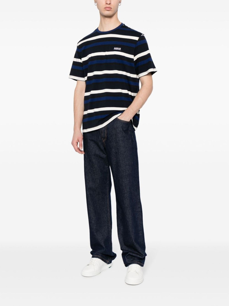 Barbour logo-embroidered striped T-shirt outlook