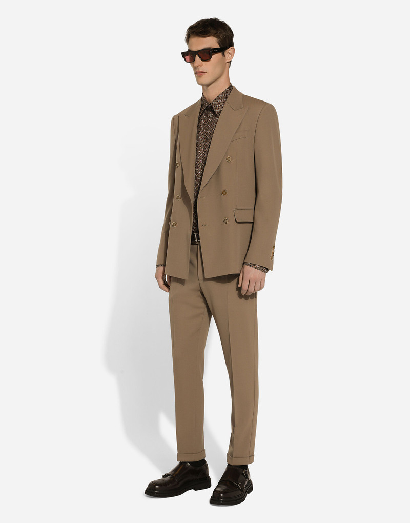 Double-breasted technical gabardine jacket 5