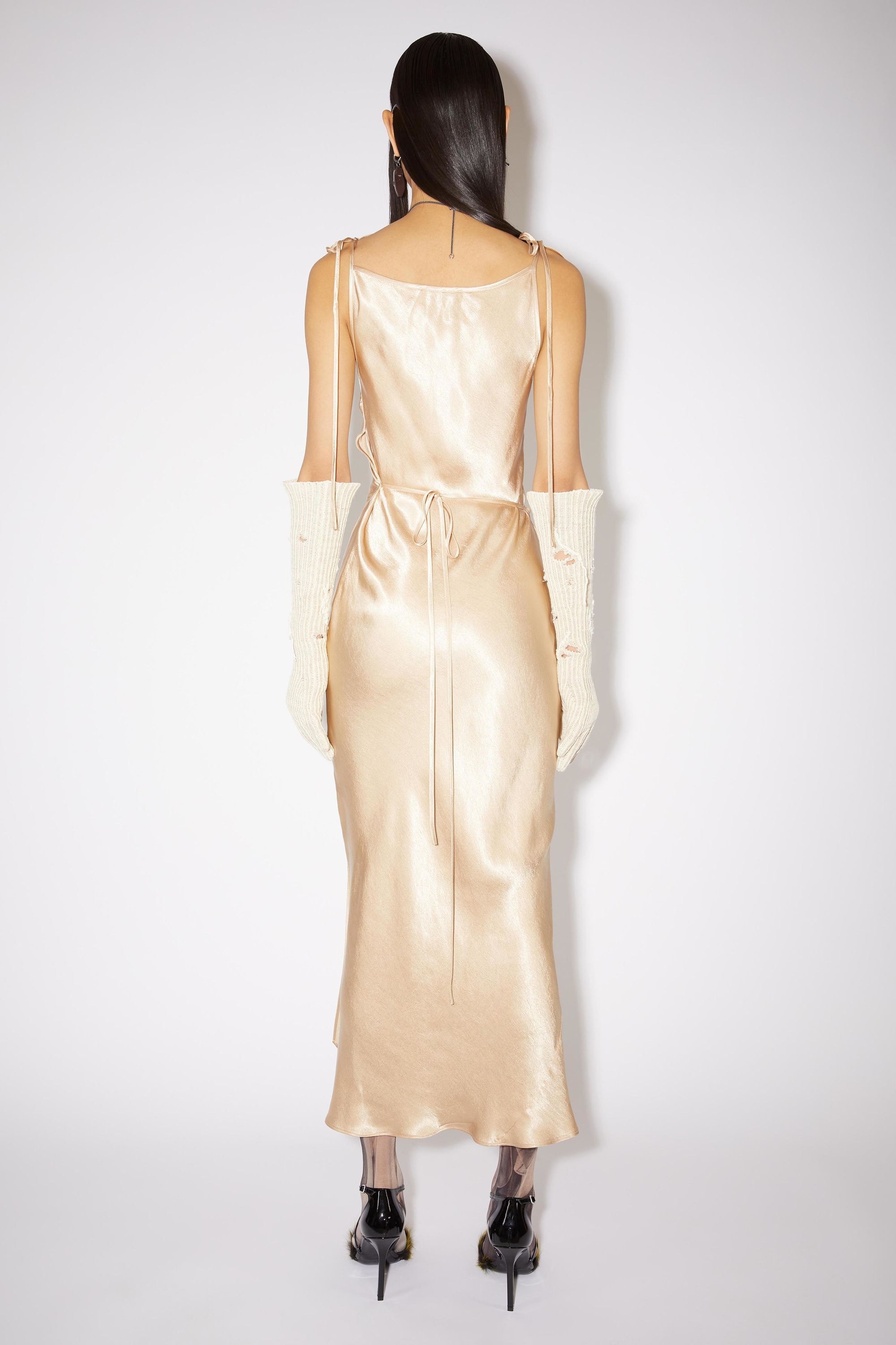 Satin dress - Beige - 3