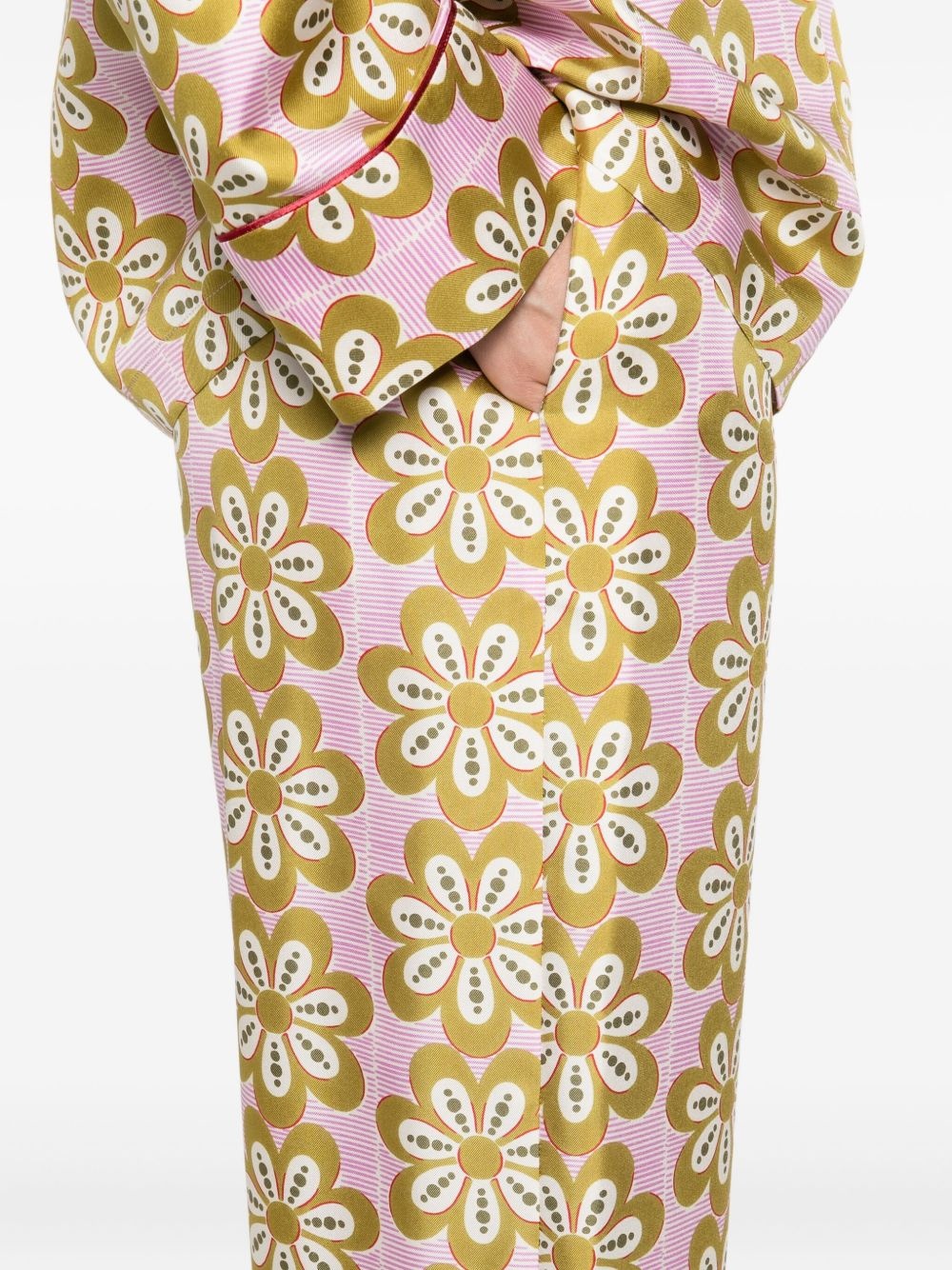 floral-print silk trousers - 5