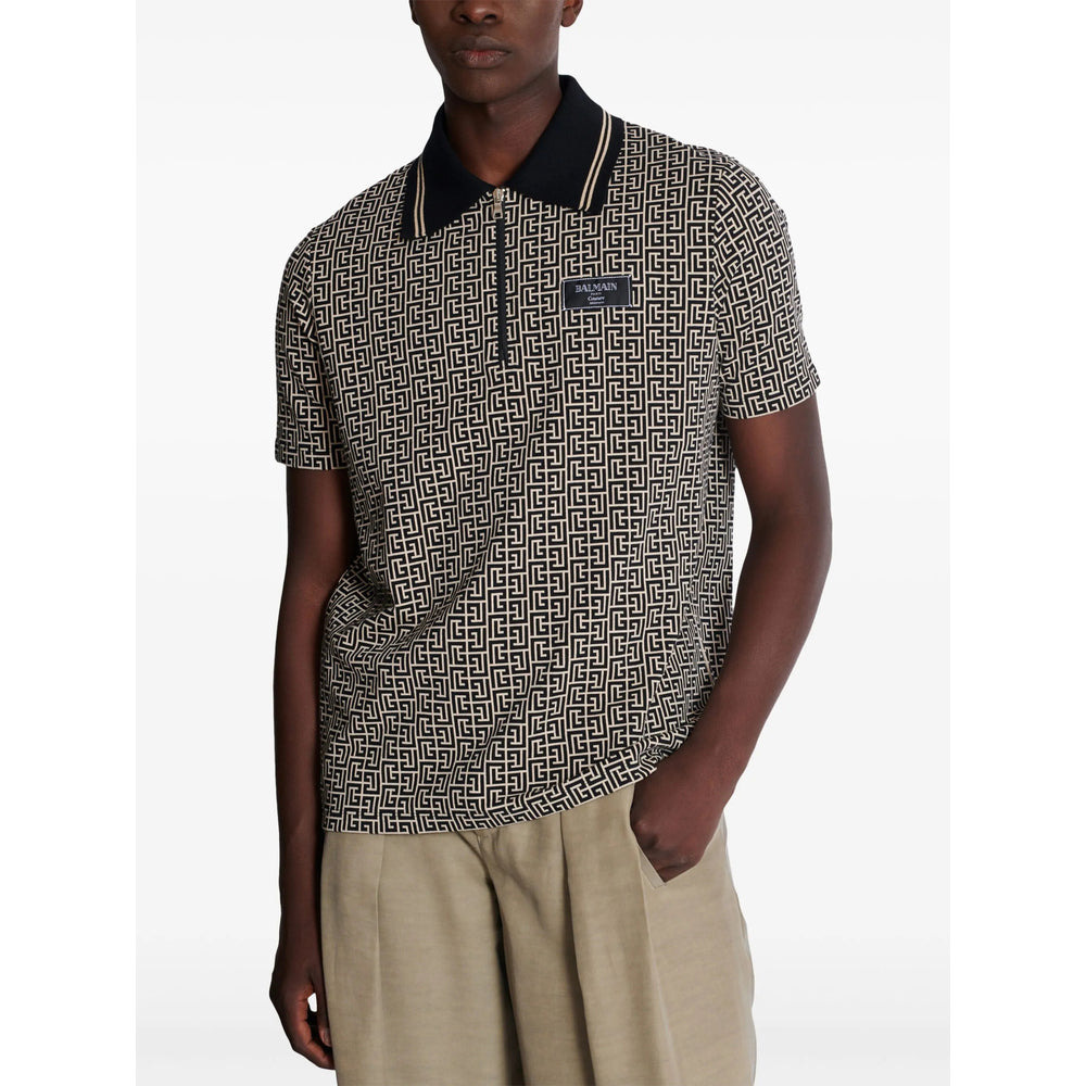 Balmain Black Polo Shirts Men - 3