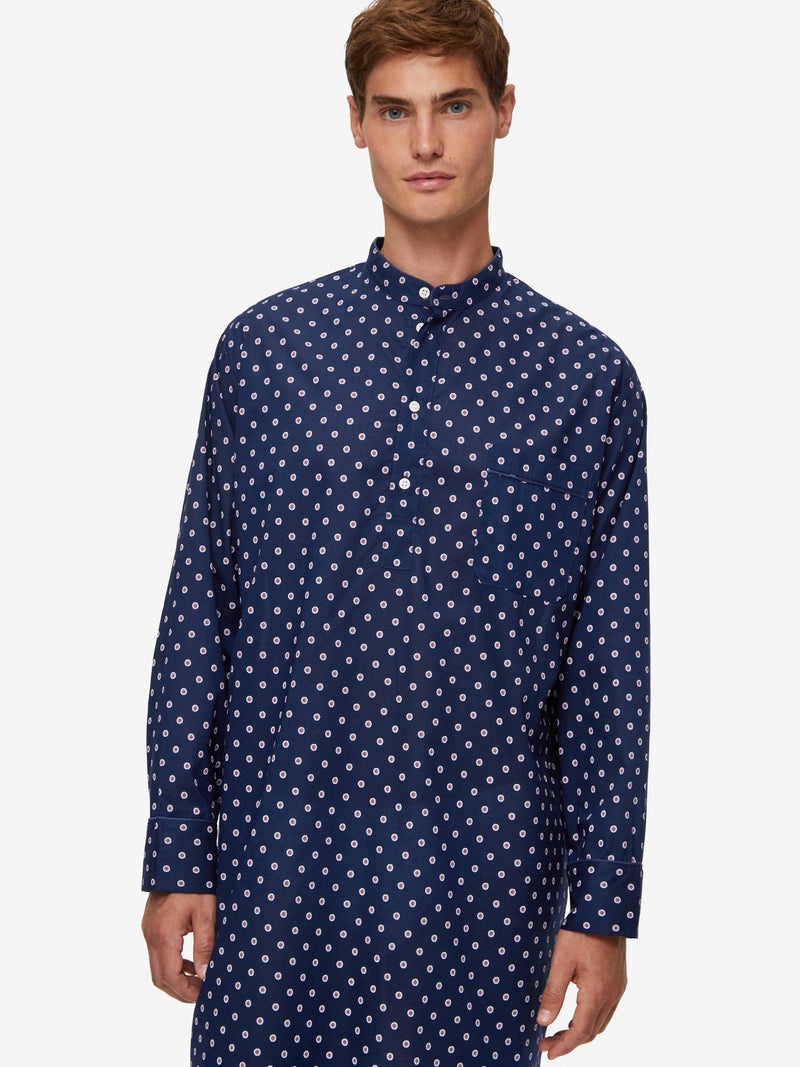 Men's Nightshirt Nelson 93 Cotton Batiste Navy - 2