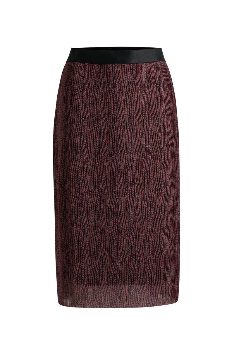 STRETCH-TULLE SLIM-FIT SKIRT WITH SEASONAL PRINT 1