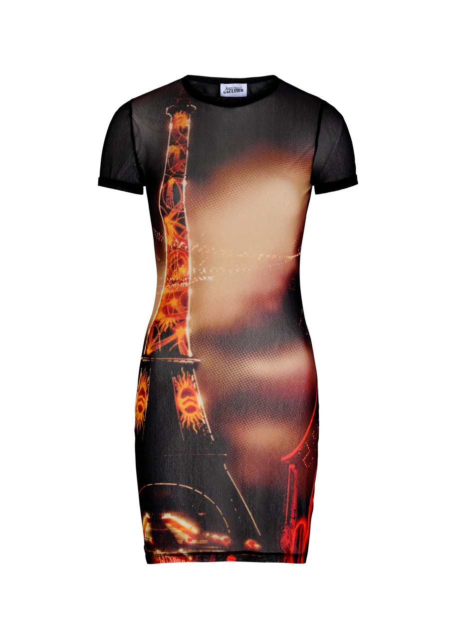 Jean Paul Gaultier Printed Tulle Mini Dress - 1