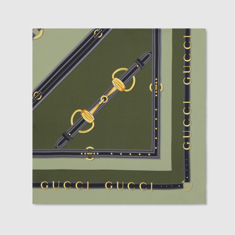 GUCCI Printed silk twill carré outlook