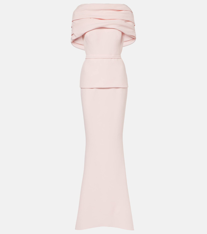 Loura draped peplum crêpe gown - 1