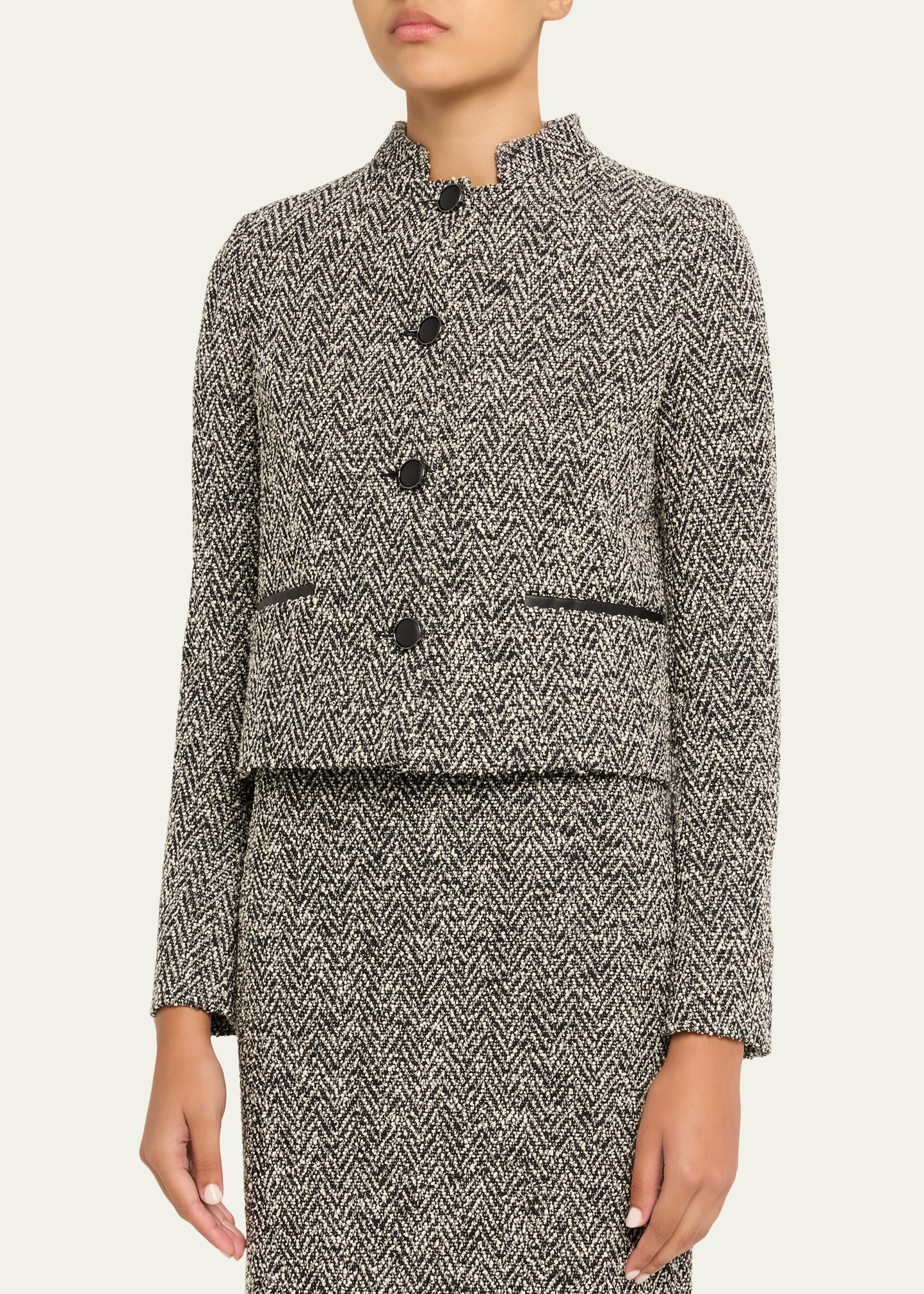 Boucle Jersey Single-Breasted Jacket - 4