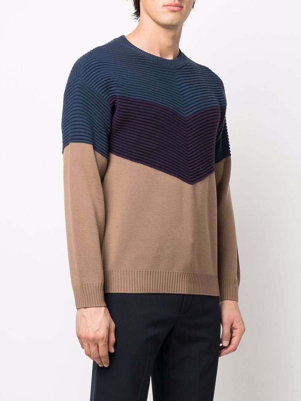 colour-block wool jumper - 3