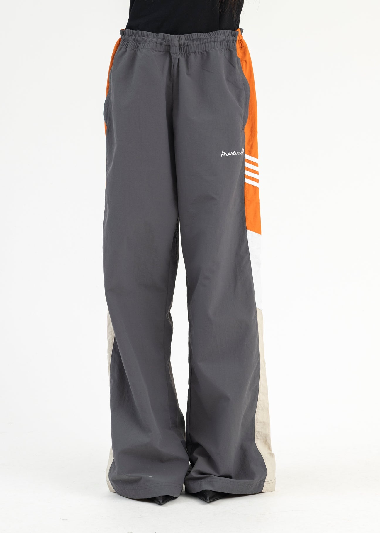 GREY / ORANGE / BEIGE  WIDE LEG TRACKPANT - 2