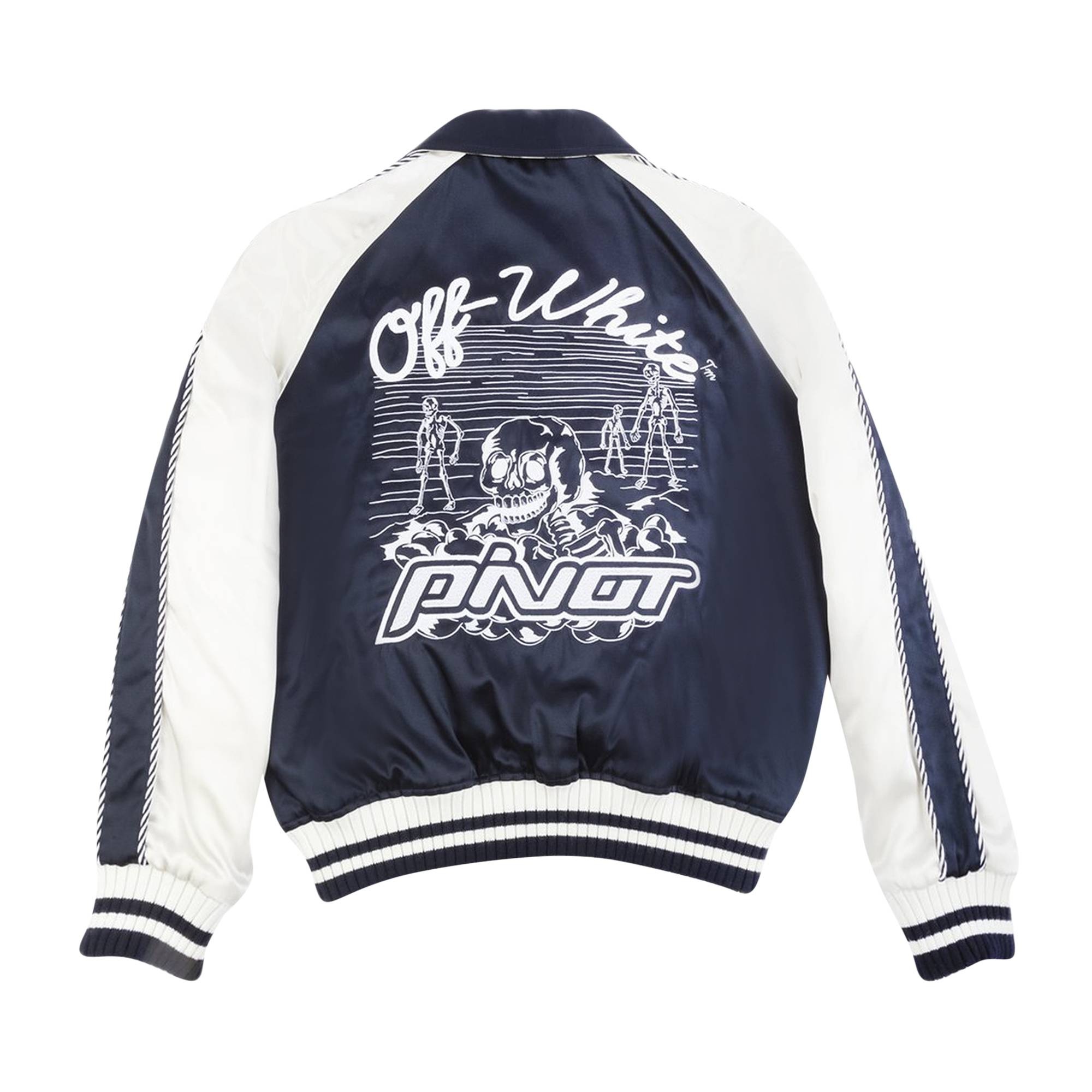 Off-White Reversible Logo Print Bomber 'Blue/White' - 2