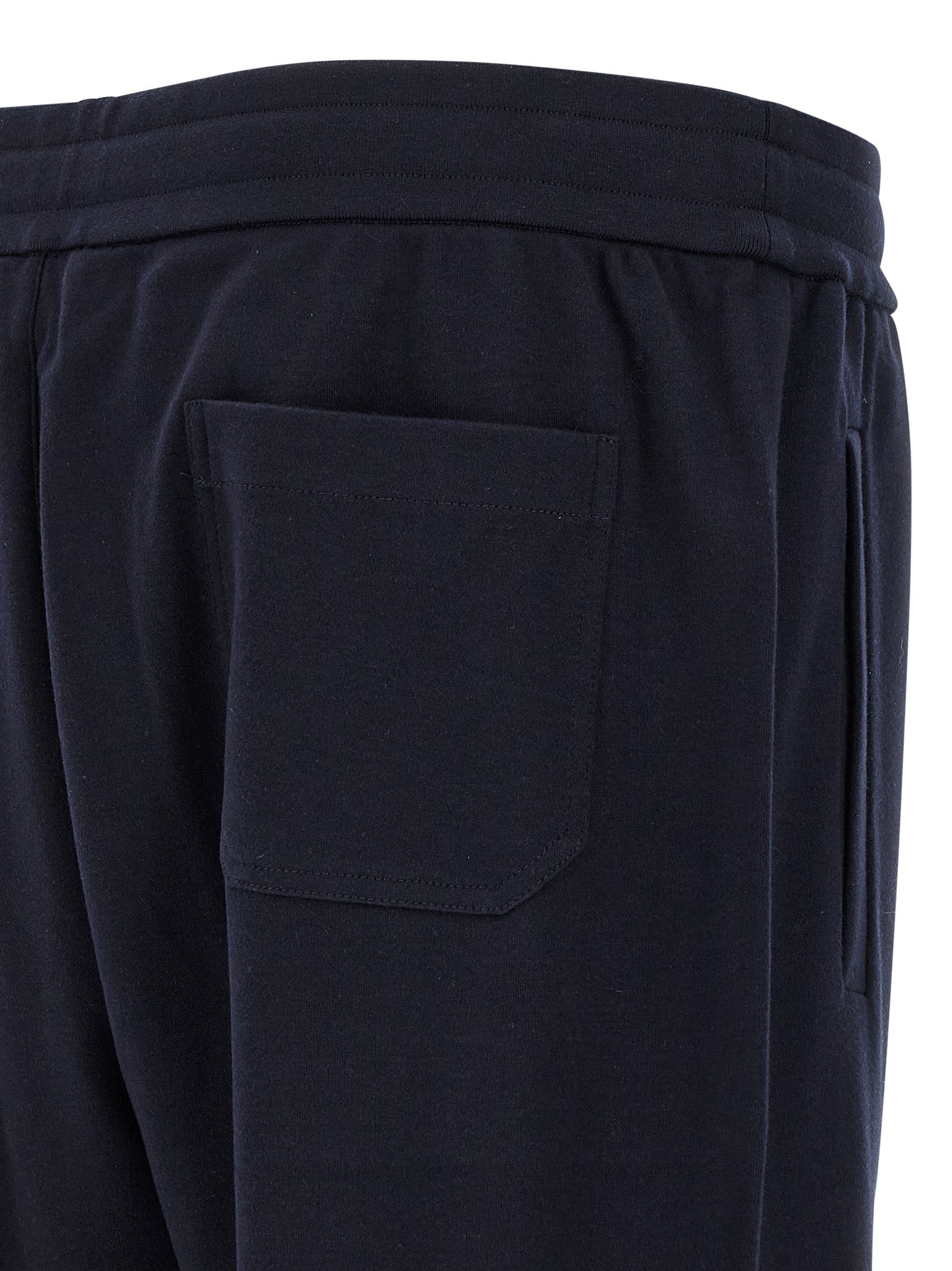 Cotton And Cashmere Joggers Pants Blue - 4
