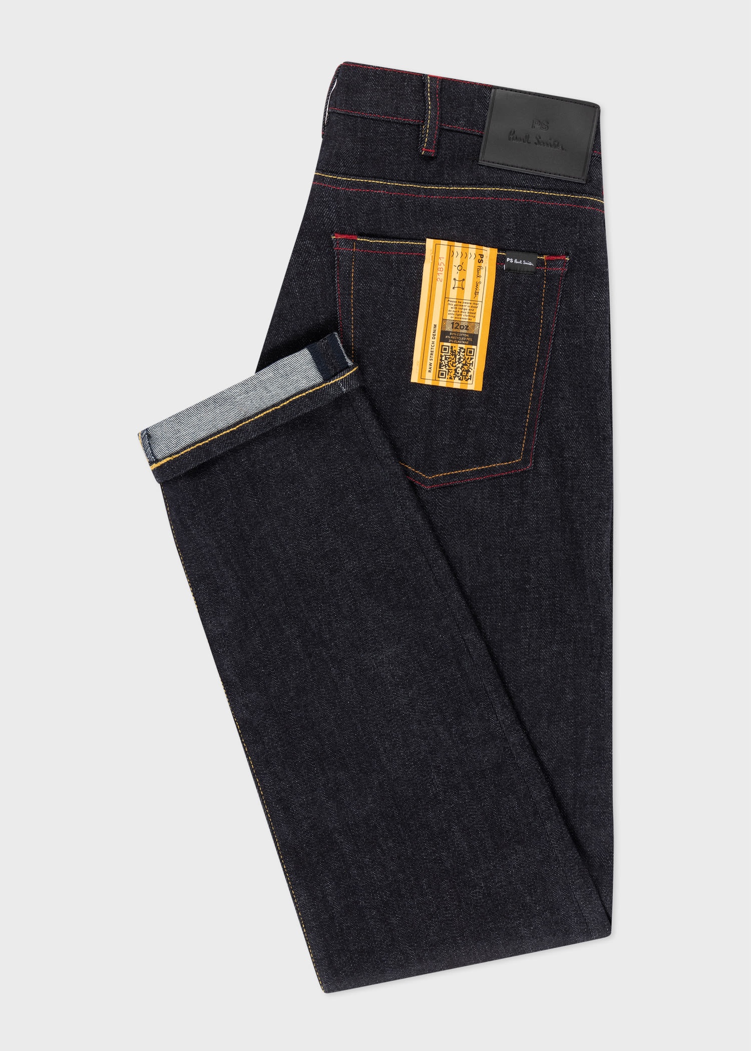 Tapered-Fit Indigo Raw Stretch-Denim Jeans - 2