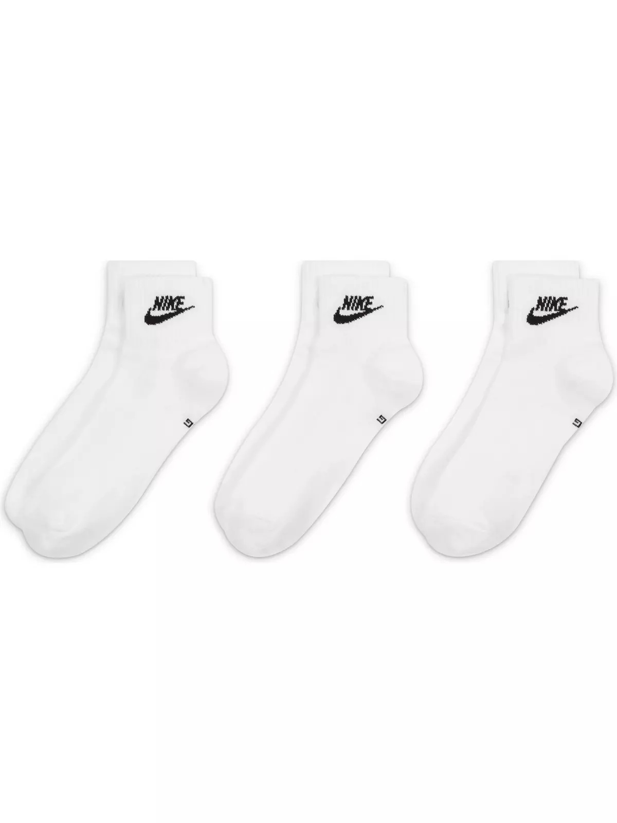 Everyday Essential Ankle Socks (3 Pairs)-White - 2