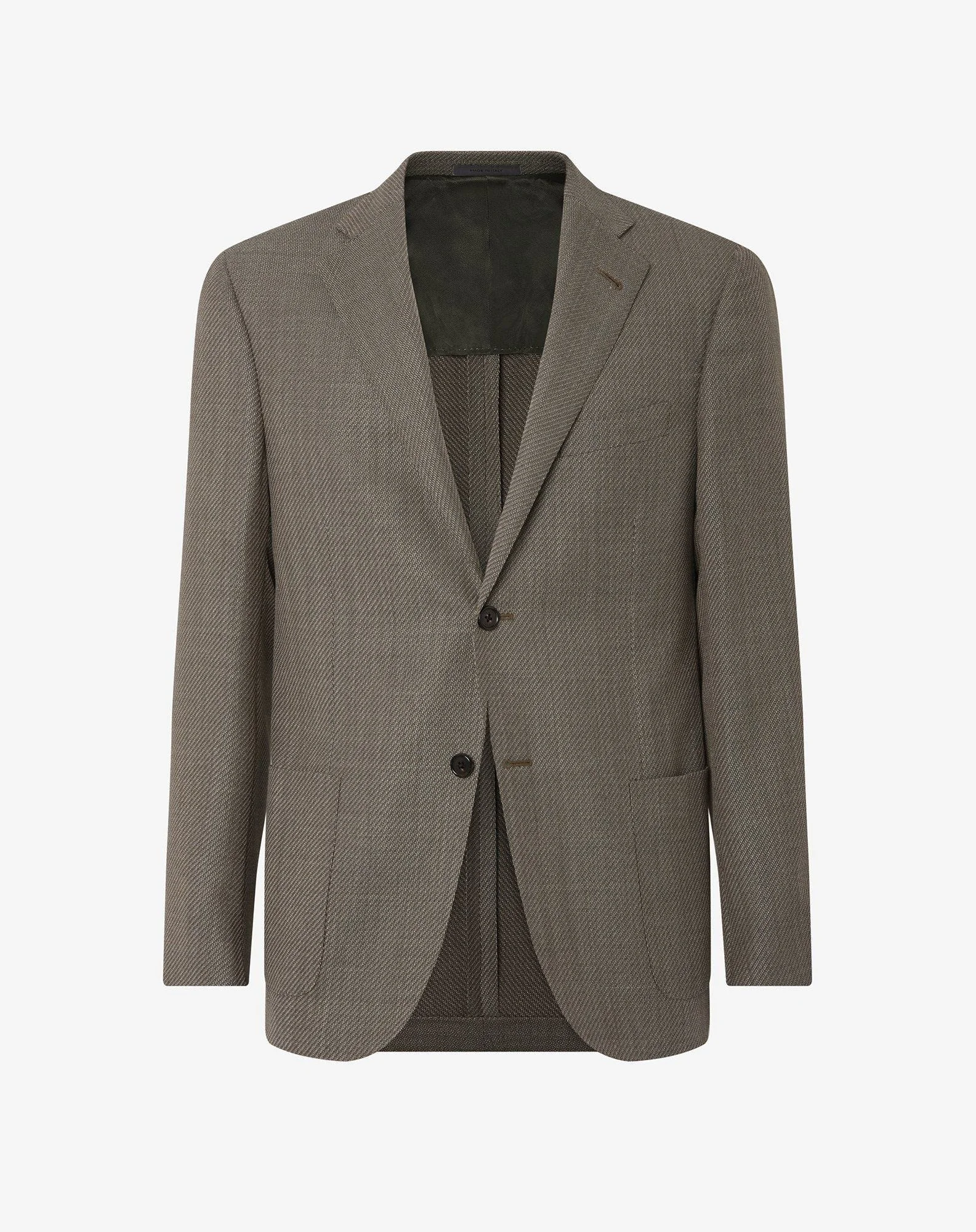Olive green pure wool jacket - 1