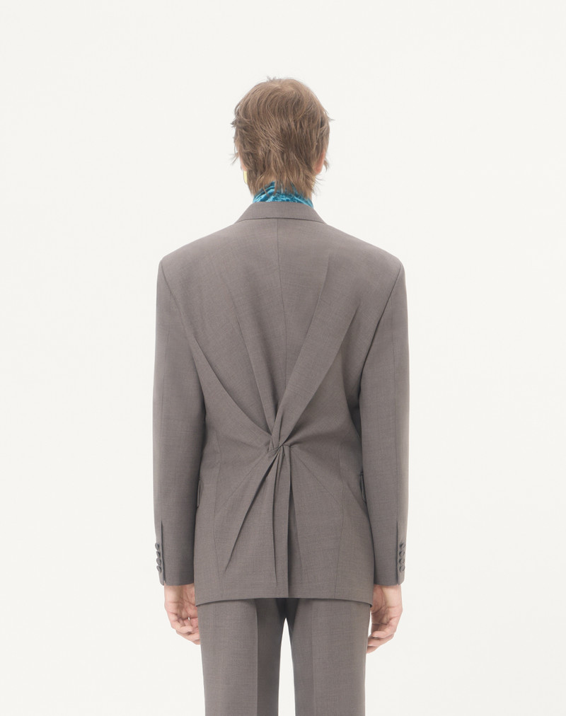 VALENTINO SINGLE-BREASTED JACKET IN DIAGONAL MELANGE WOOL WITH KNOT DETAIL 6
